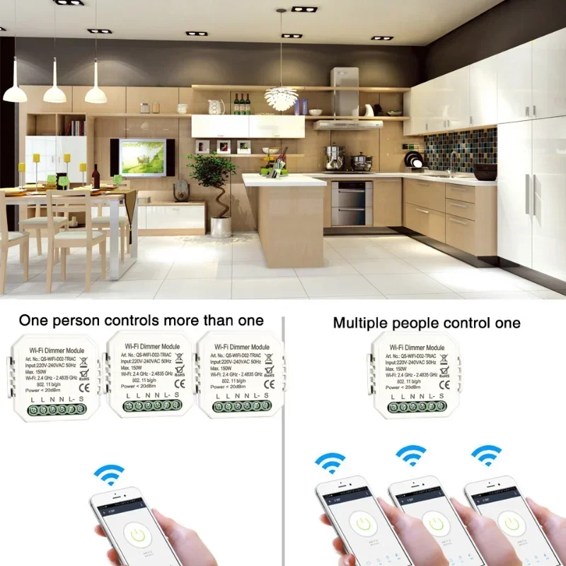 220 - 240V intelligent solution wifi intelligent dimming on - off device mobile phone remote control remote switch