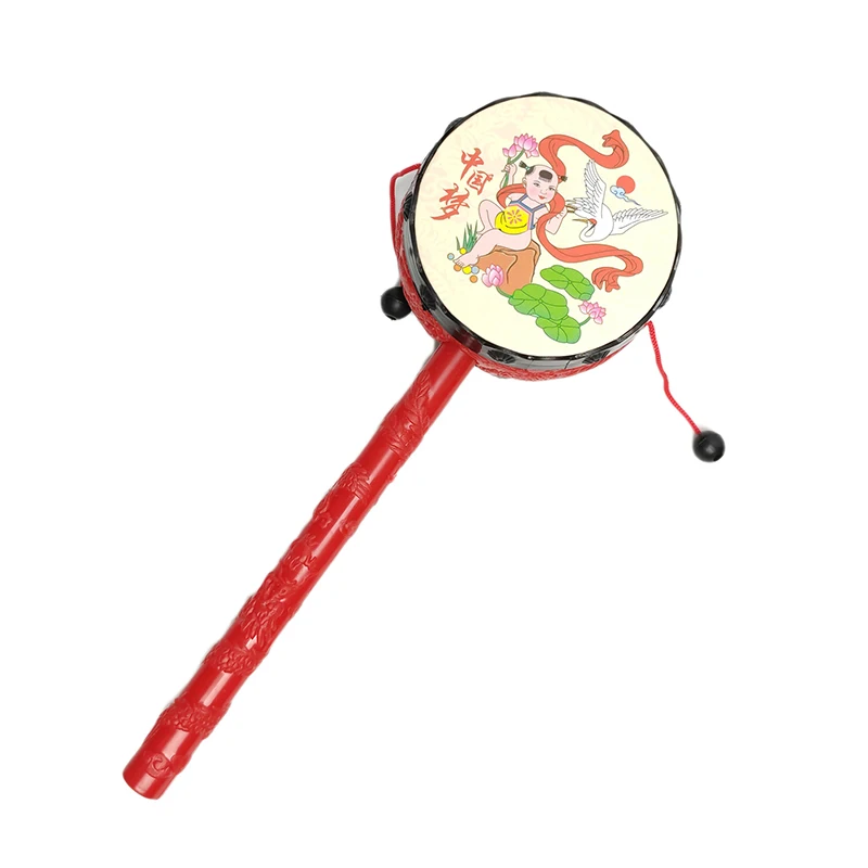 Nostalgic Children's Toys Chinese Style New Year Doll Auspicious Rattle Funny Little Drum Rattle Baby Soothing Toy Birthday Gift