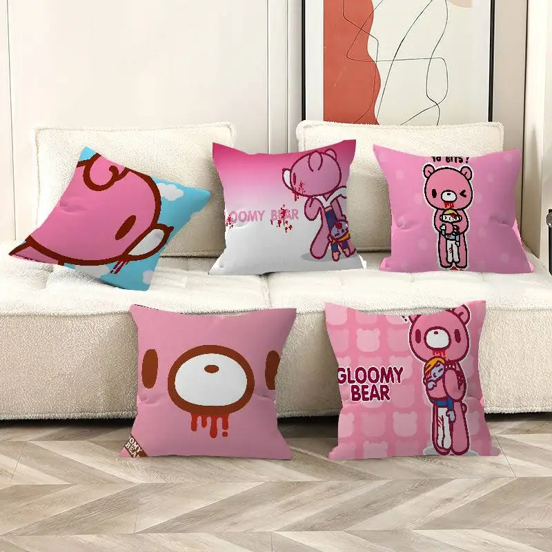 Kawaii G-gloomy Bears Anime Cushion Cover Pillowcase Upholstery Sofa Throw Pillow Home Decor Pillowcas