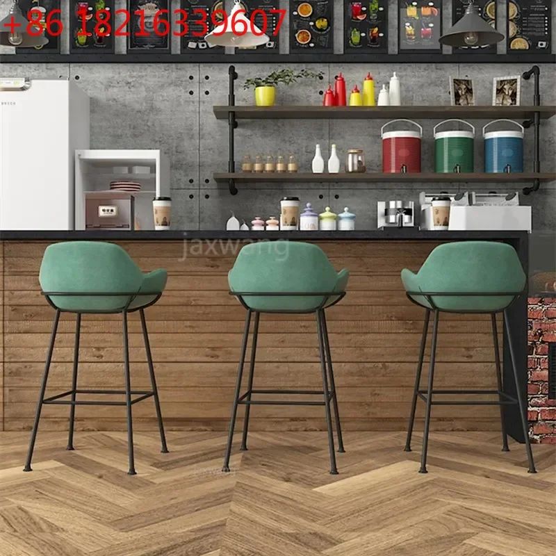 Taburetes nórdicos de estilo industrial TAO, taburete alto simple con respaldo para café, restaurante, silla de bar de hierro
