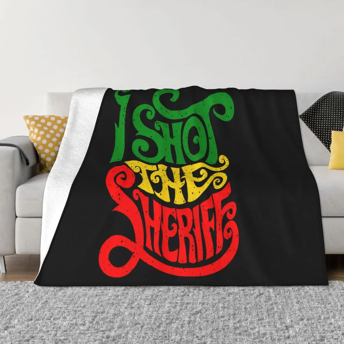 Bob Marley Swea Mens I Shot The Sheriff Reggae Music And The Wailers Jamaica Throw Blanket