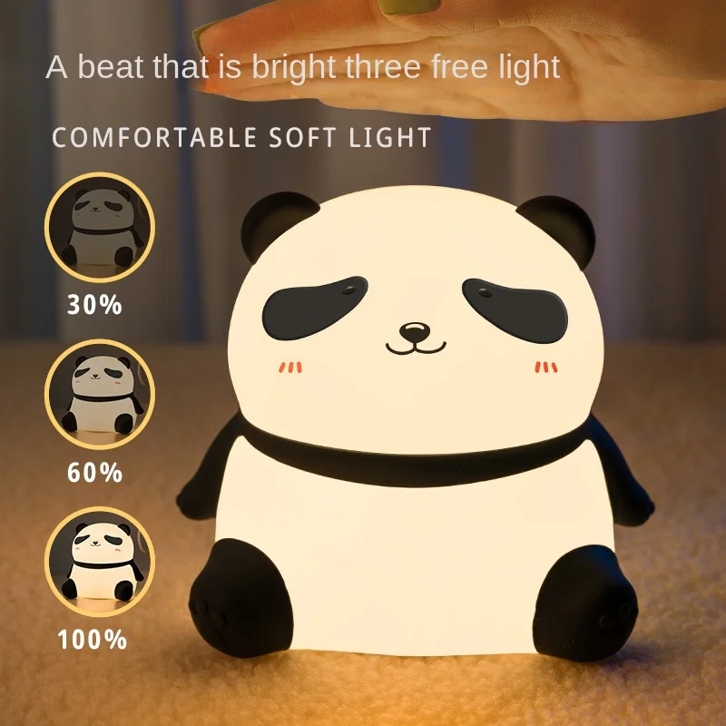 

Panda Tuantuan healing light birthday gift usb bedroom bed time three atmosphere silicone night light