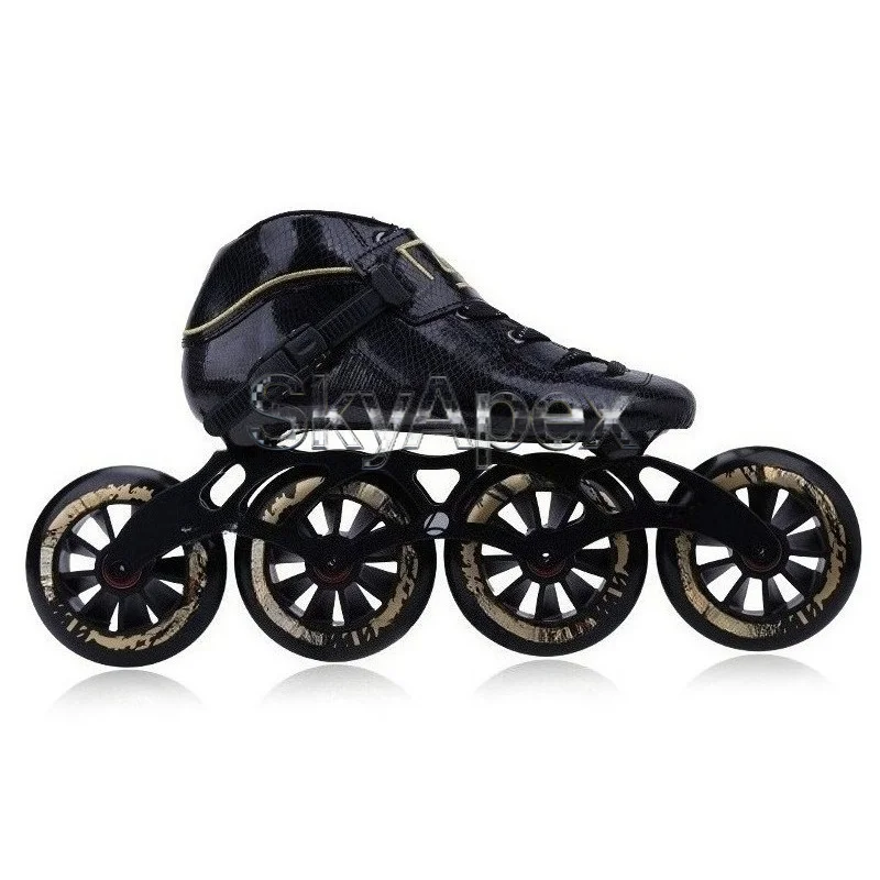 High End Single Row Carbon Fiber Inline Speed Skates Big Wheel Racing Roller Skates For Men Women Professional Training