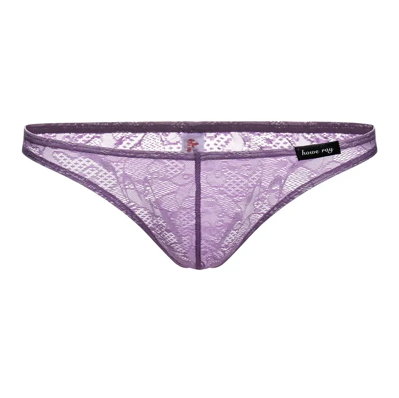 Sexy Underwear Men Briefs Transparent Lace Panties Low Rise Ultra-thin Breathable Lingerie Penis Pouch Male Panties Brief
