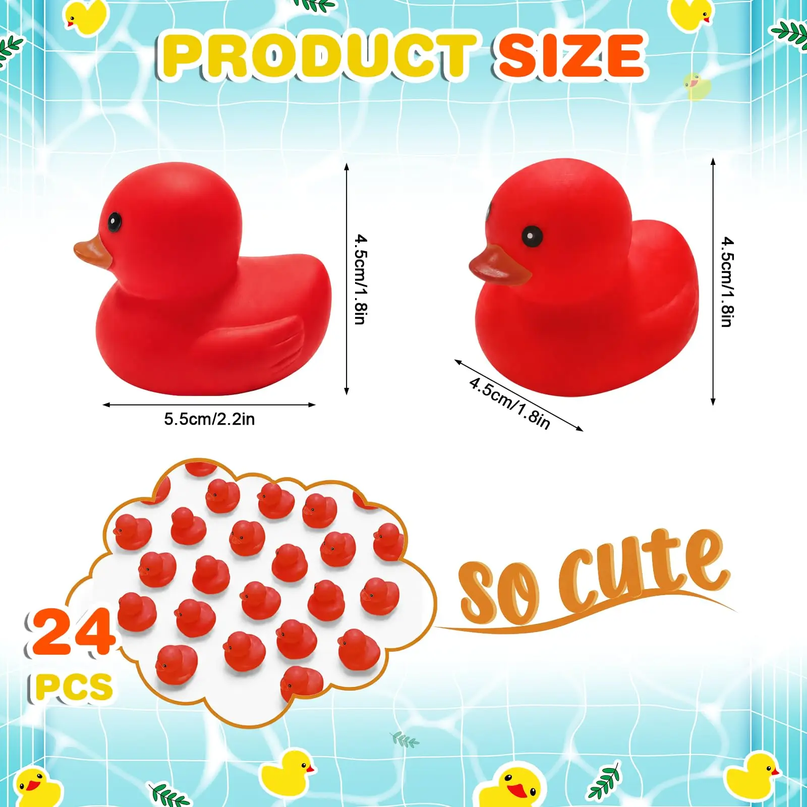 1-100pc Mini Rubber Duck Bulk Bath Squeaky Rubber Duckies Cute Float Bathtub Toys for Baby Shower Birthday Party Favors Gift