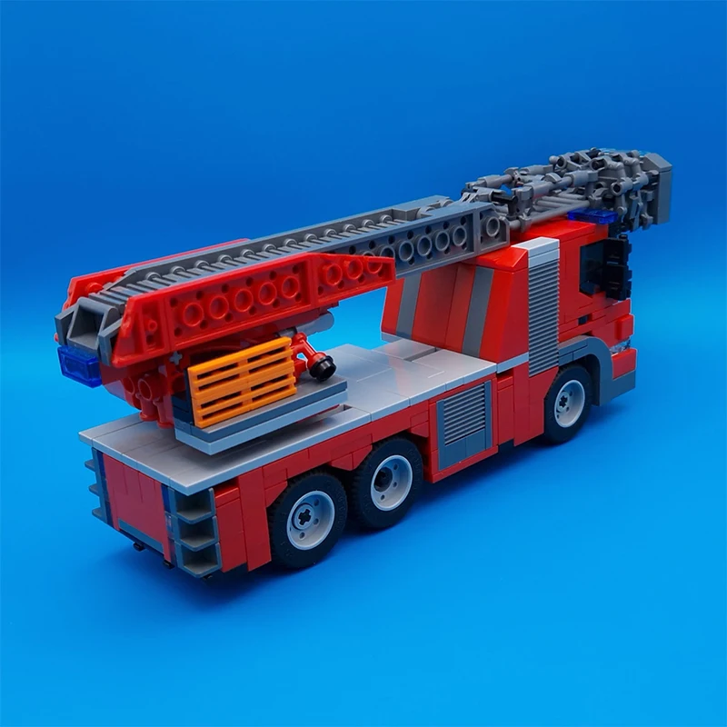 MOC Hot City Series Bricks Deventer Fire Ladder Truck importer nights Model Analyste, DIY Puzzle Assembling, Strengthening Toys, Christmas Gift for Boys