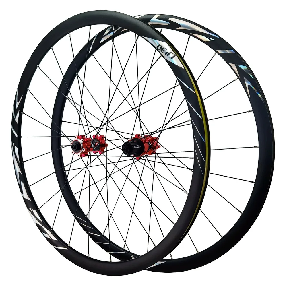 700C Bike wheel set Disc brake Road bike Wheelset Off-road straight Pull wheelset 120 Click 6 claw hub QR/TA 8-12 speed 30MM Rim