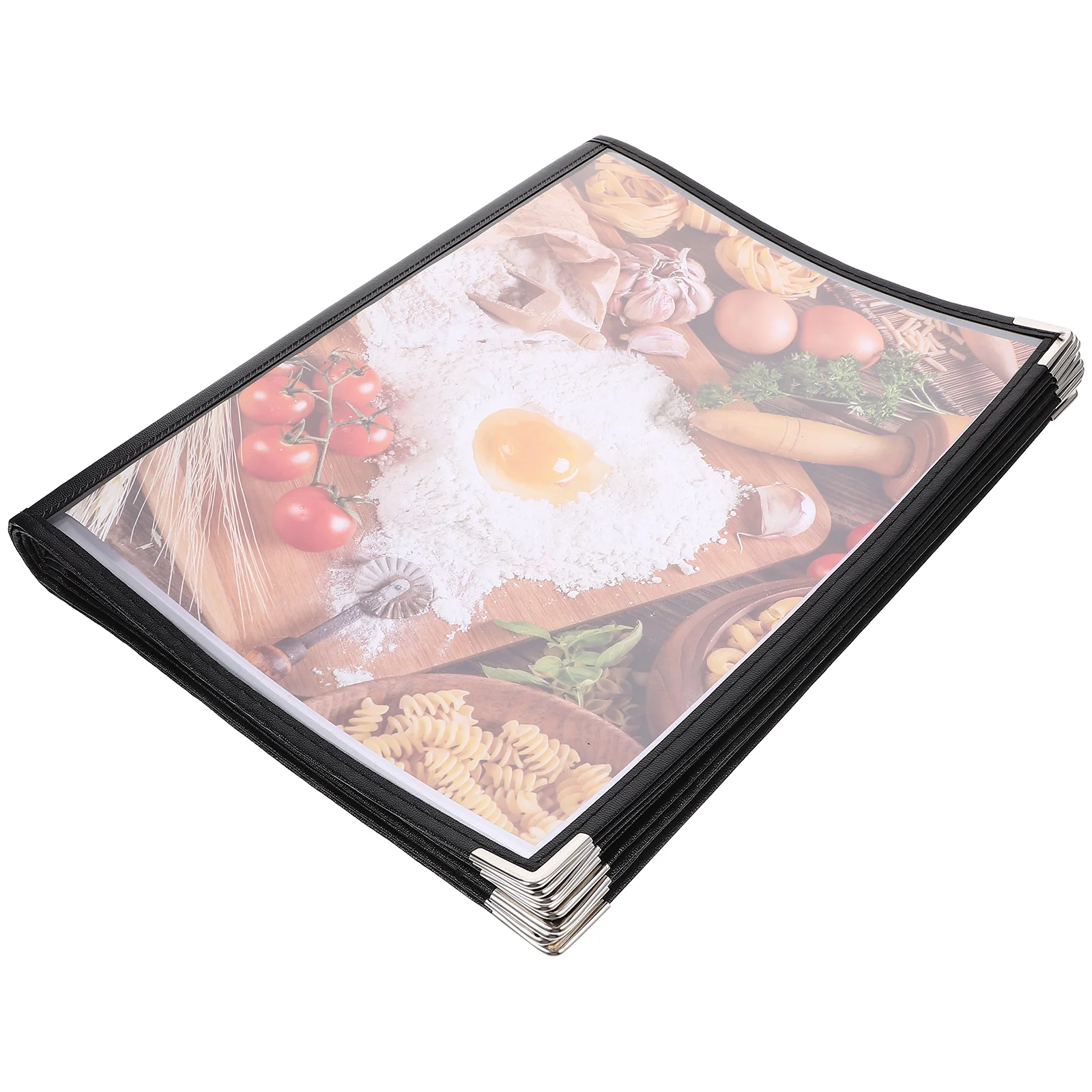 

The Menu Transparent PVC Loose-leaf Recipe Book Meal Price Folder Fine Clear Practical Holding Order Black