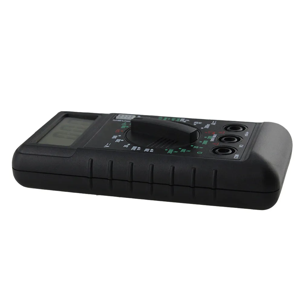 Mini Digital Multimeter Black Portable Card Design LCD Display Overload Protection Dc Ac Voltage Ampere Ohm Meter Electronic