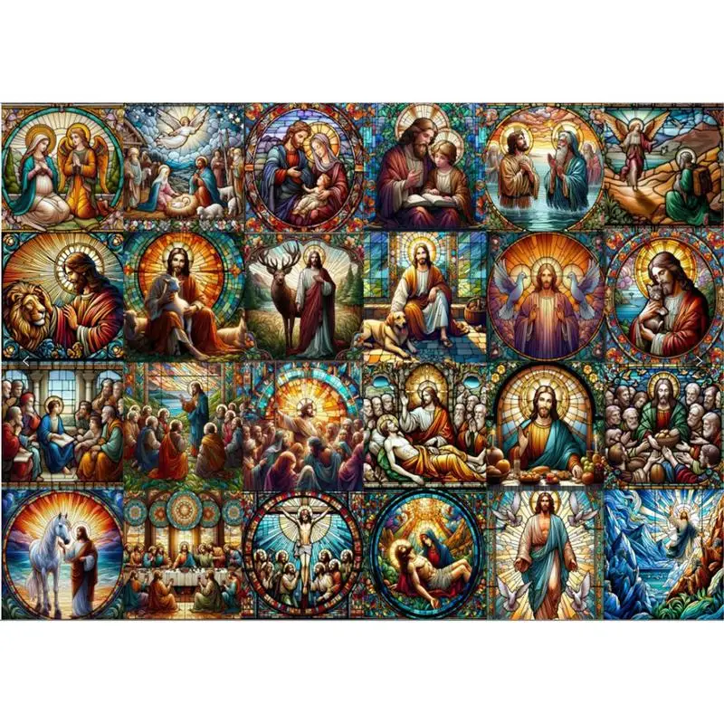 New Year Christmas Countdown Jesus Story Puzzle 1008pcs Christmas Puzzle Advent Countdown Calendar Parent-Child Interactive Toy