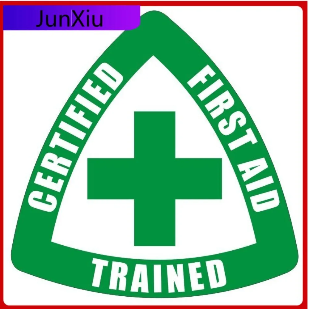 

Certified First Aid Trained Hard Hat Sticker Decal Decorative Surface Protection Designed For Refrigerator