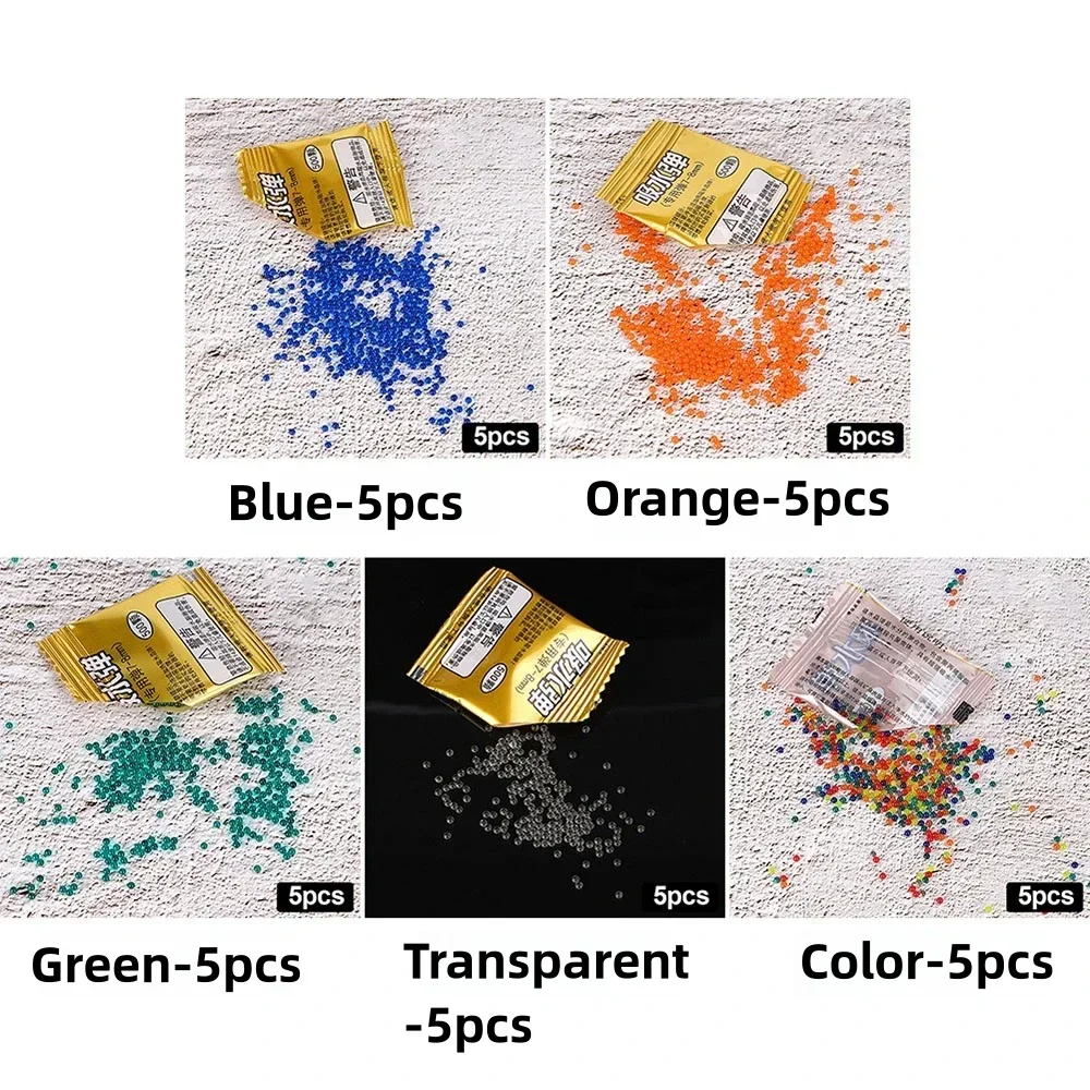 5 шт. 7-8 мм впитывающий шарик-игрушечный пистолет, мягкая водяная бомба, специальная многоцветная водяная бомба, детские игрушки для детей-подростков, аксессуары для игрушек