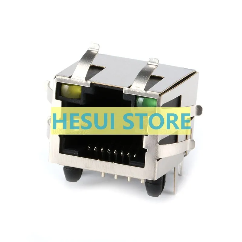 1/5PCS Buckle light RJ45 Shielded network socket Network port crystal connector Network cable connector 8P