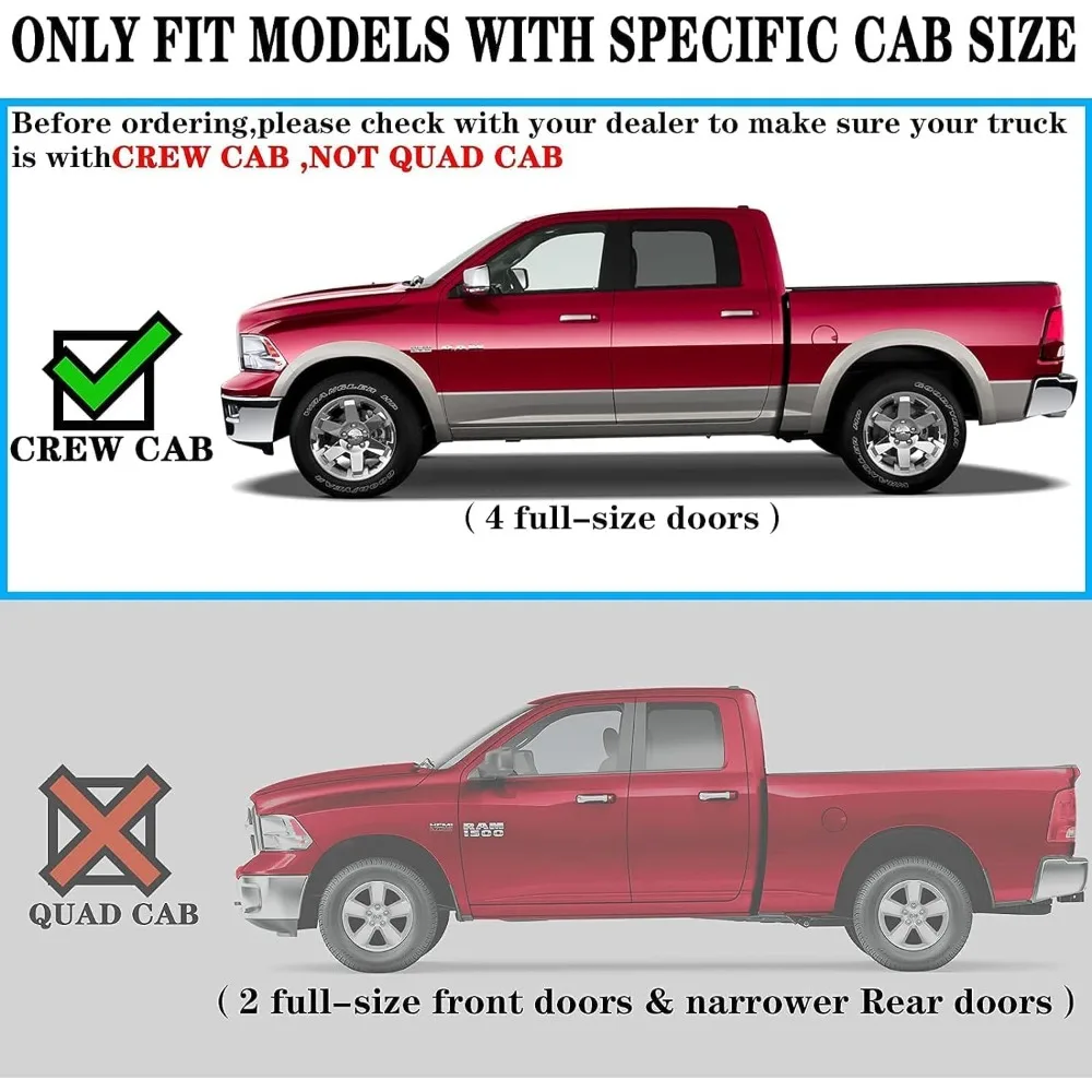 COMNOVA Side Steps Running Boards Compatible with 2019-2025 Dodge Ram 1500 (excl. Classic/2500/3500) Crew Cab New Body Style. 6.