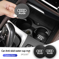 2Pcs Car Interior Leather Coaster Anti-noise Water Cup Pad For Audi A1 A2 A3 A4 A5 A6 A7 A8 Q1 Q2 Q3 Q4 Q5 Q6 Q7 Q8 TT RS3 S5 B8