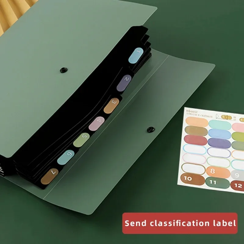 Recently Popular A4 Horizontal Folder Multi-layer Student Storage Bag 5 Layers Test Paper  Press Button Large Capacity