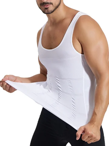 Men Compression Body Shaper Vest Slimming Tank Tops Waist Trainer Belly Control Undershirts Shapewear Weight Loss Workout Vest