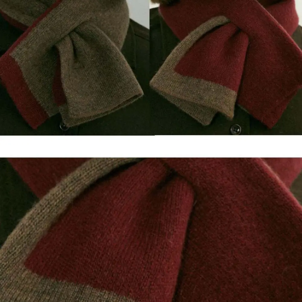 New Fashion Cashmere Scarf Double-sided Winter Women's Cross-Knit Scarf Korean Lady Neck Wraps Warm Woolen Neckerchief