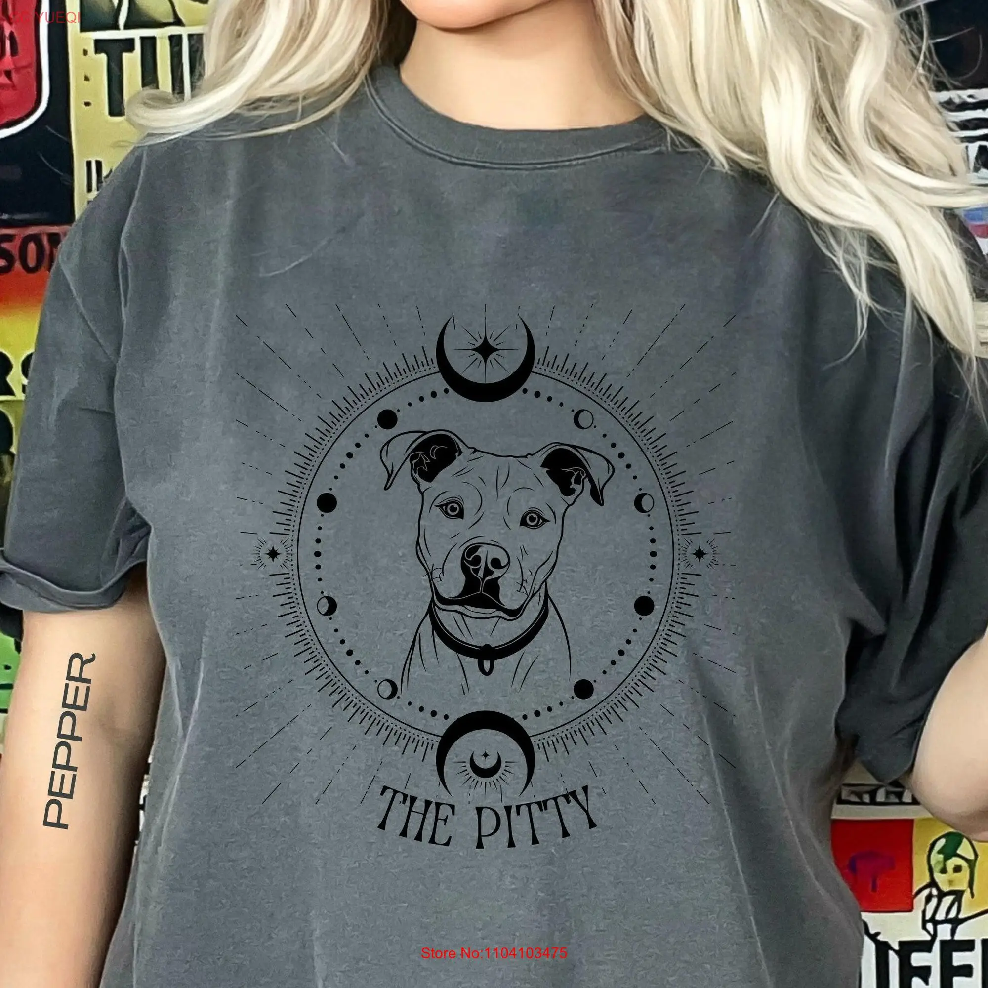 Tarot Pitbull shirt comfort colors t gift dog rescue moon phase mom mothers day birthday long or short sleeves