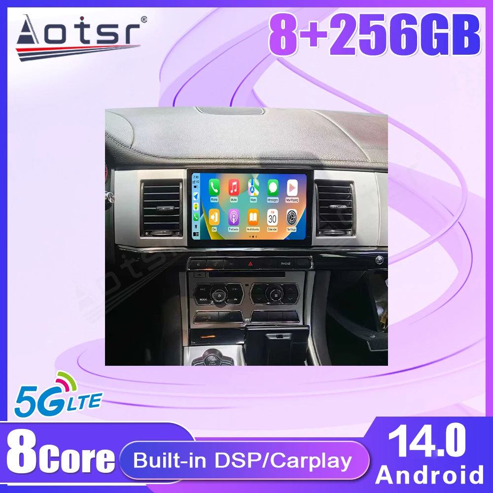 

8 inch T-style Vertical Screen Android 14 For Jaguar XF 2008-2015 Car Radio Wireless Carplay GPS Stereo Player Navigation head