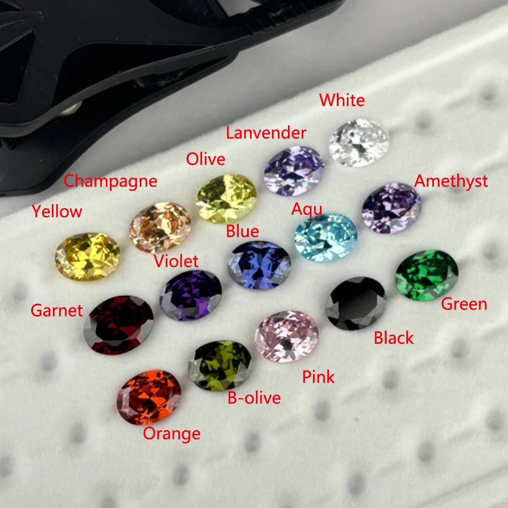 

Wholesale 2x3~13x18mm AAAAA Oval Shape White Voilet Yellow Purple Pink Cubic Zirconia Stone Loose cz