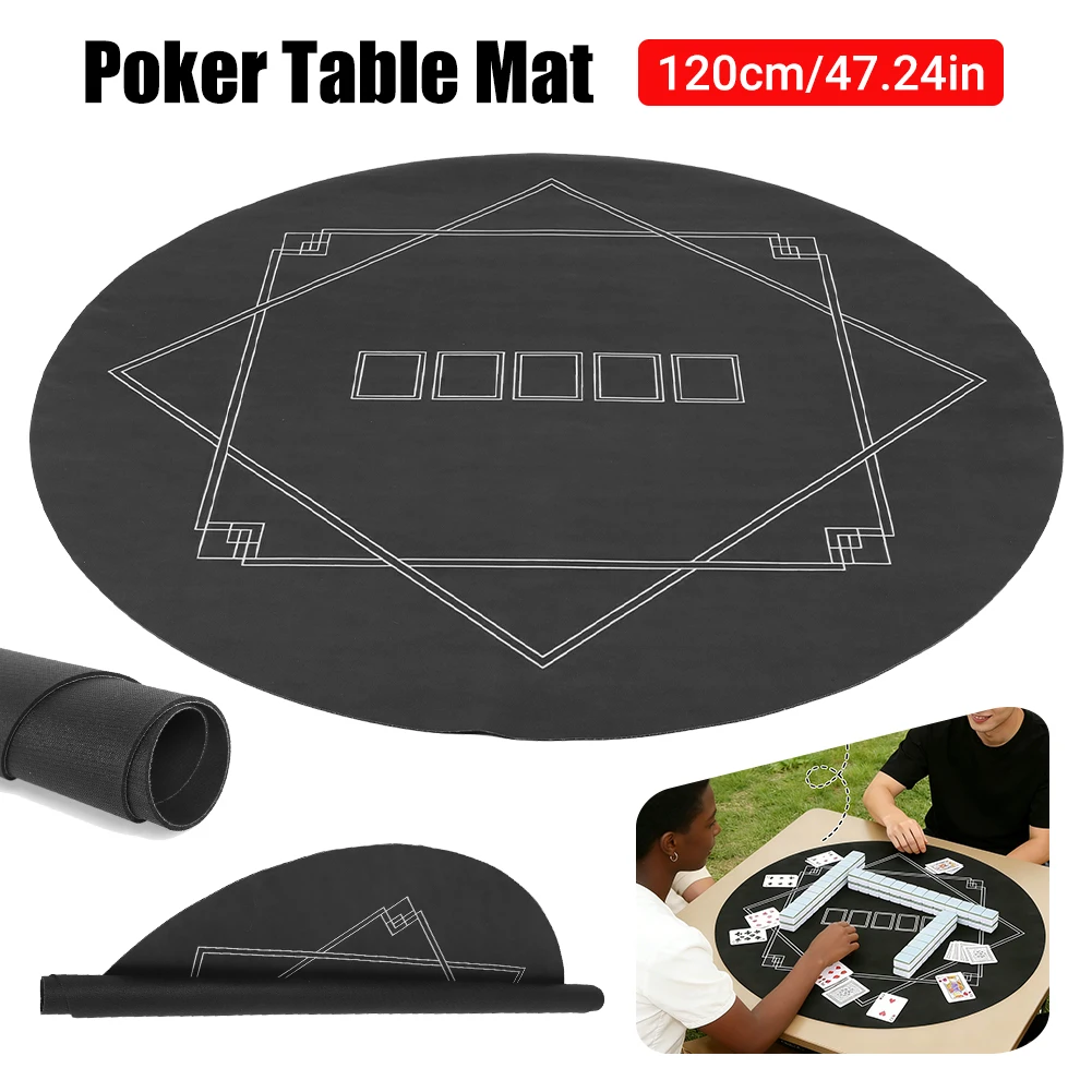 

120x120cm Poker Table Top Layout Water-Repellent Folding Poker Table Topper with Rubber Grip Matting for Gaming Everywhere