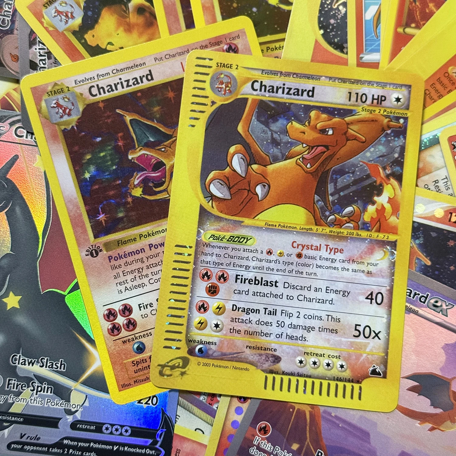 foil charizard pokemon card Charizard #11 Reverse Foil Beckett Graded 5.5 main image 1