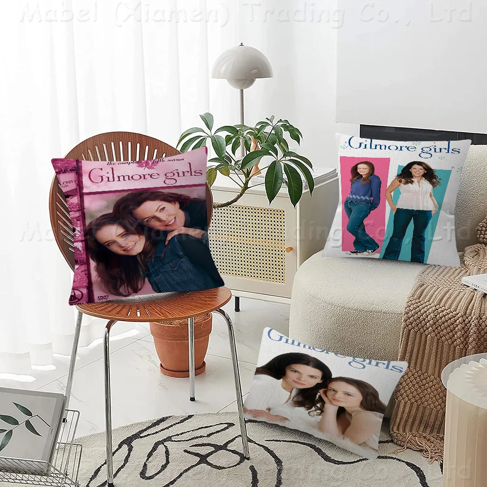 

Popular TV Series Gilmore Girls Pillow Covers Cartoon Sofa Decorative Home Double-sided Printing Short Plush Cute Cushion Cover
