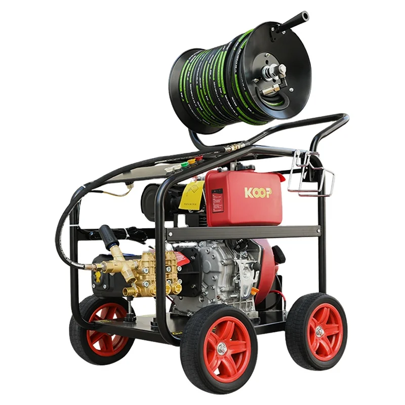 180bar 30lpm Diesel Oil High-Pressure Jet Washer with Reliable Pump and Motor Pipe Dredging Machine Sewer Dredge Machine