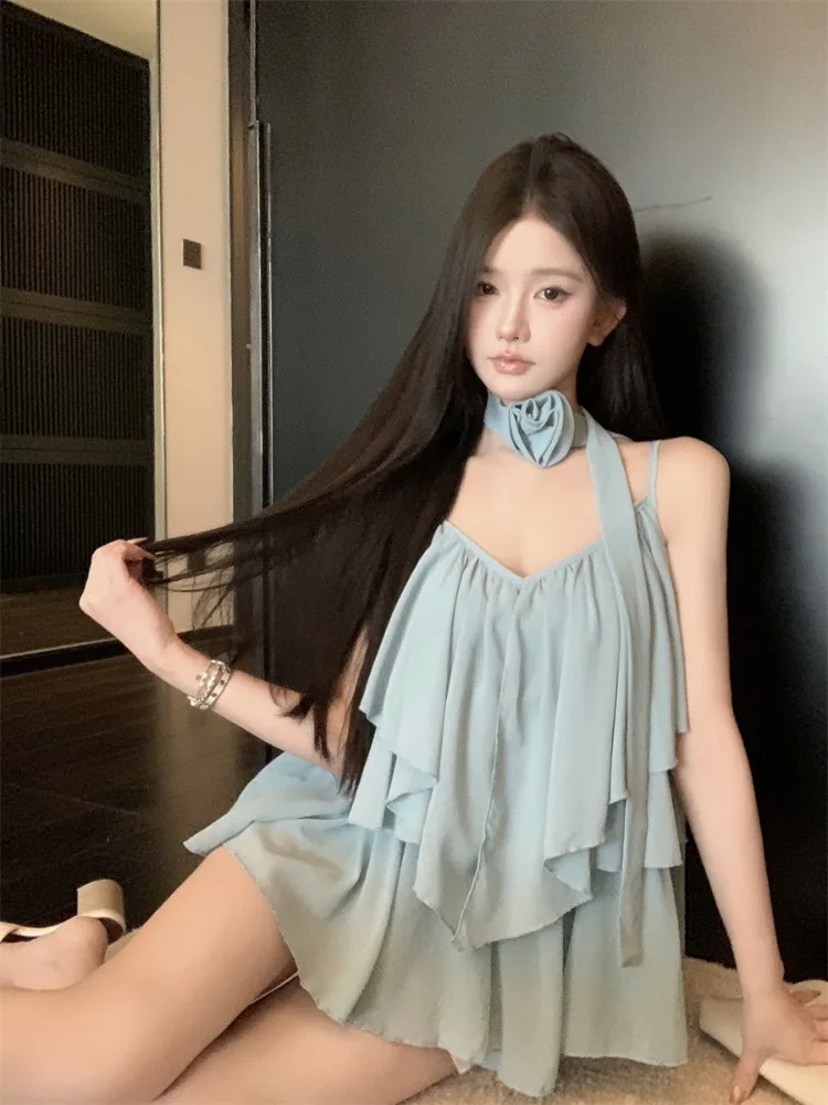 Korean Style Summer Loose Women's Chiffon Tank Top Strap Vest Atmosphere Sensation Outerwear Sweet And Gentle Super Beautiful...
