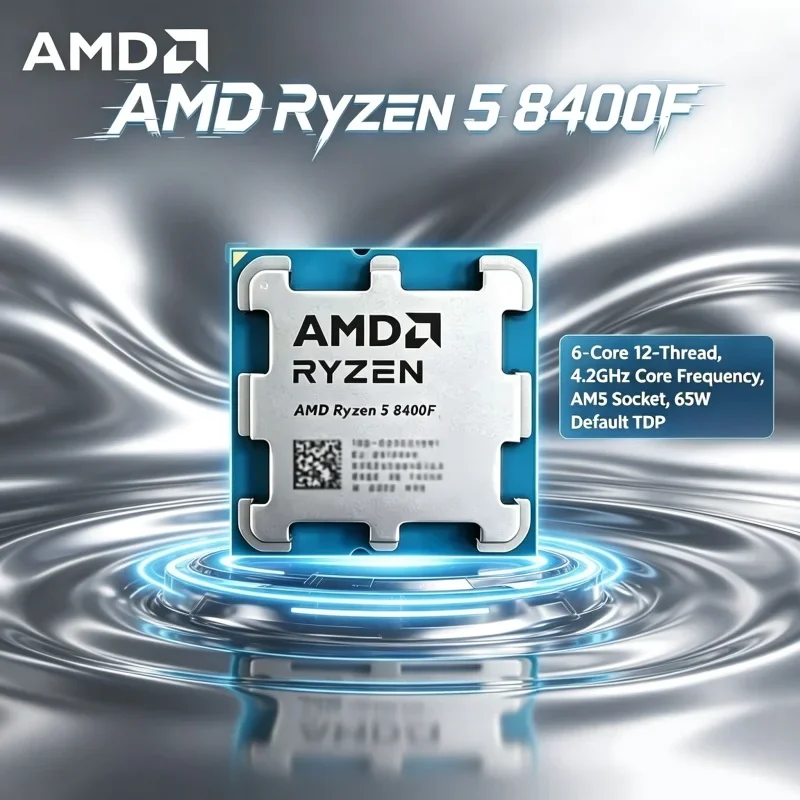 Original AMD Ryzen 5 8400F CPU 6C12T AM5 65W Desktop Computer Processor for Gaming PC Build