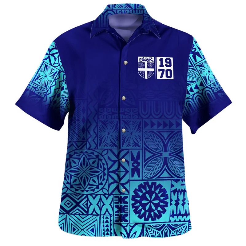 

Hawaiian Summer 3D Print BULA FIJI Flag Emblem Shirts Philippines Fiji Coat Of Arm Graphic Short Sleeves Men Fashion Clothes Top