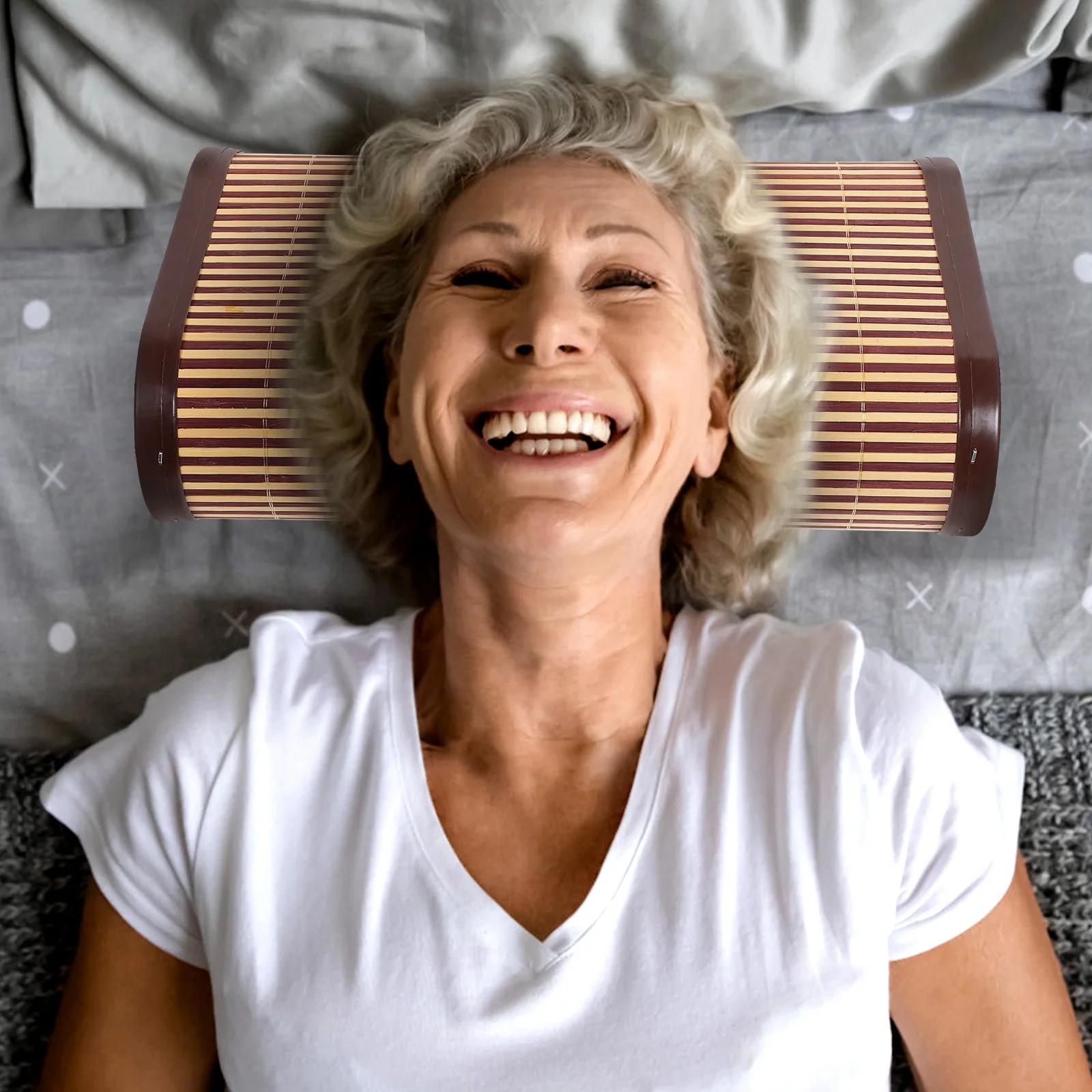 

Bamboo Woven Pillow Cooling Breathable Ergonomic Cervical Support For Back Side Sleepers Elderly Orthopedic Bed