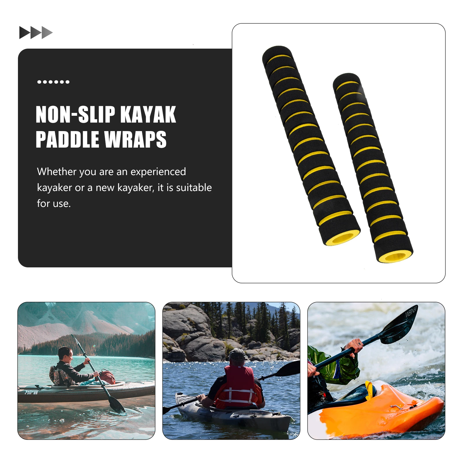 

2pcs Kayak Paddle Wraps Sponge Non-Slip Paddle Grips Breathable Cushioning Handle Protectors For Kayak Canoe Accessories