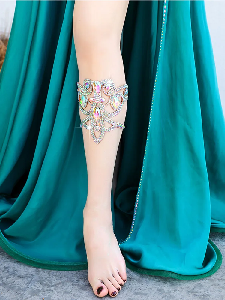 Accesorio de danza del vientre para mujer, piedras de danza del vientre, anillo para pie, joyería para actuación de danza