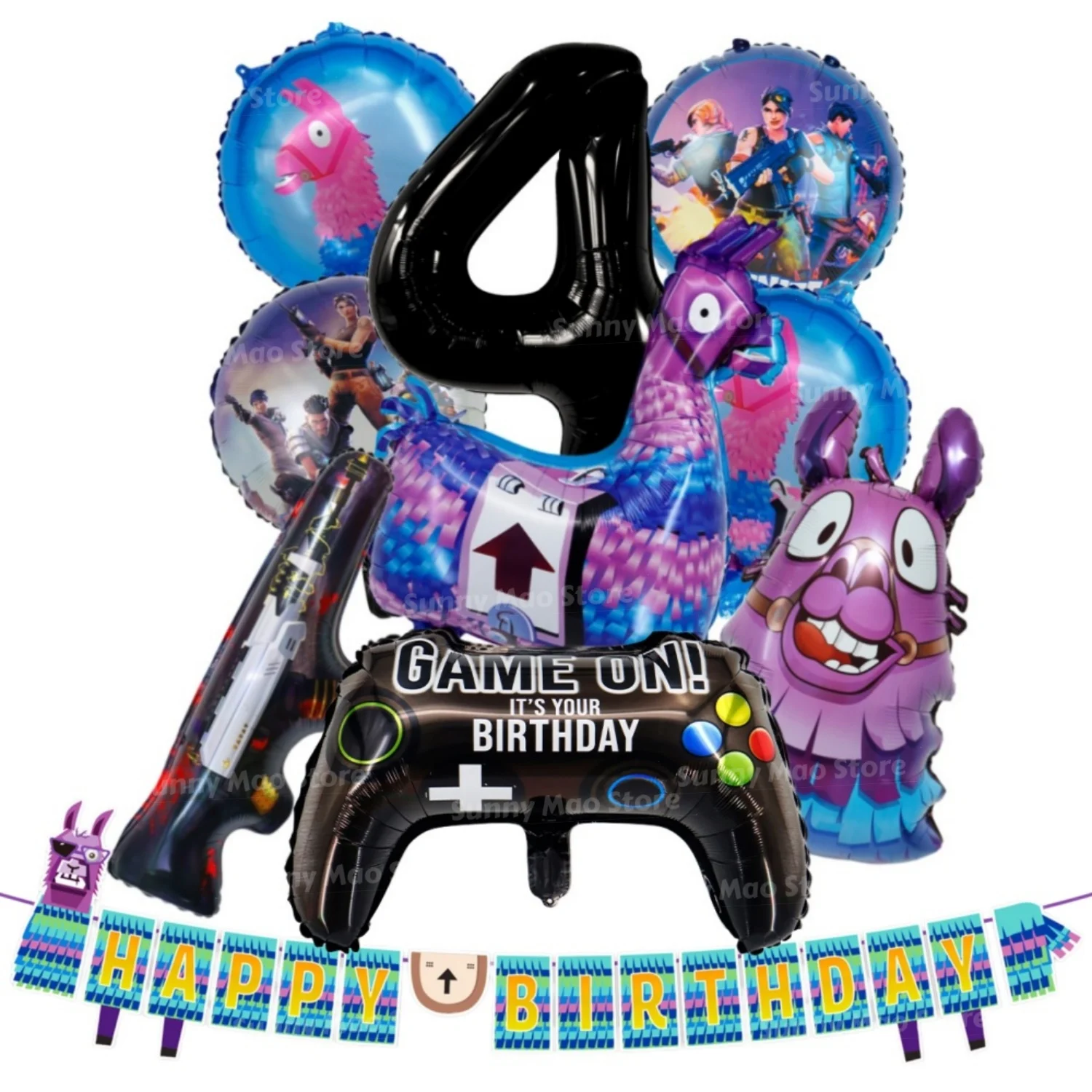 Fortnite Shooting Game Theme Birthday Balloon Decoration Set  32" Number Air Foil Ballons Kids Party Supplies Gift Favor Decor view 6
