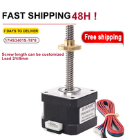 3d printer motor Nema17 stepper motor with T8 screw lead 8mm 300mm 42 motor 42BYGH 17HS3401S for Z axis long screw