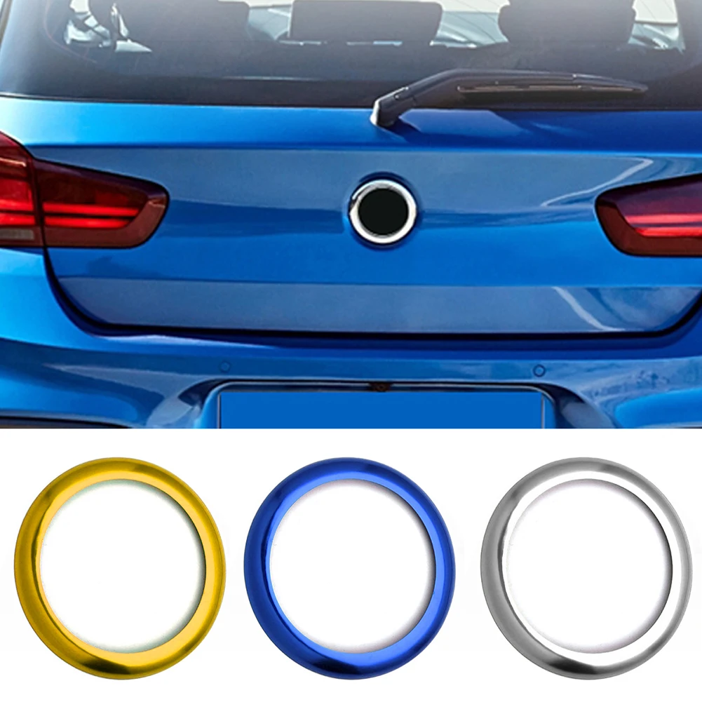 Car Rear Badge Ring Cover Logo Frame Trim Glossy Black Red Blue Sticker Fit For BMW 1 Series F20/F21 2011 - 2019 Car Accessories