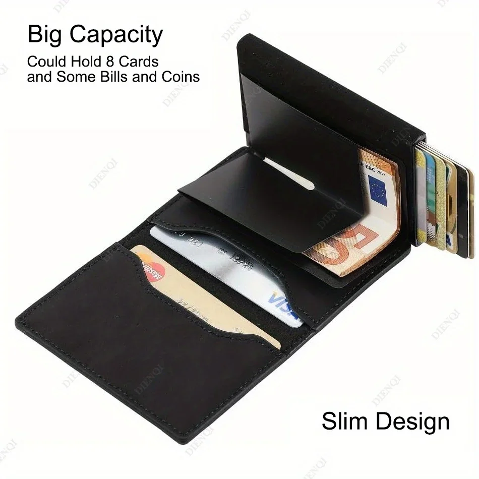 

Business Card Holder Business Supplies Credit Card Holder Luxury Mens Black Rfid Wallet Pop Up Slim Thin Carbon Fiber Cardholder