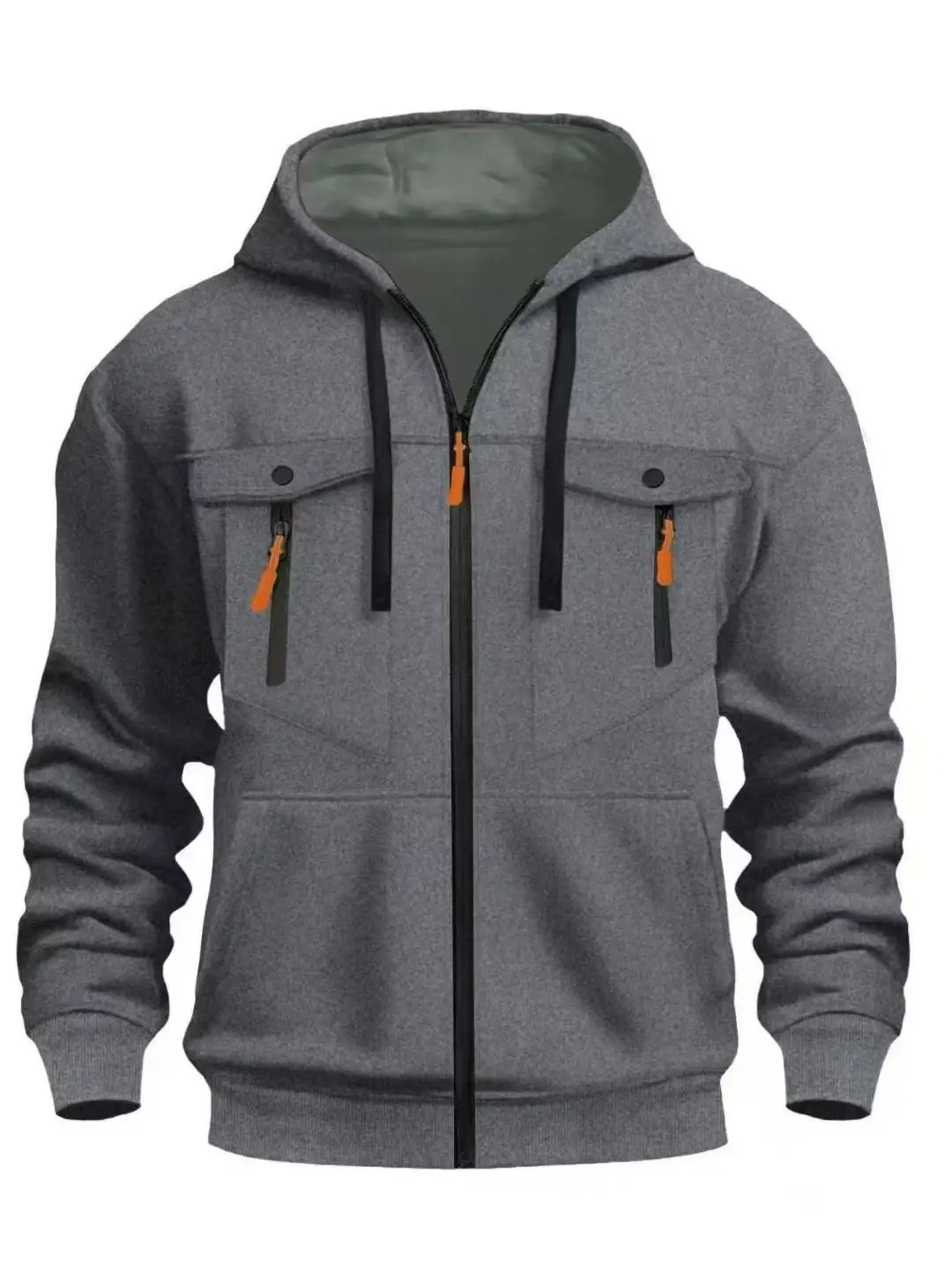

Men's Casual Sports Zipper Hoodie Coat Solid Color Cardigan Sweatshirt for Men Clothing Sportswear Slim Fit Casual Jacket