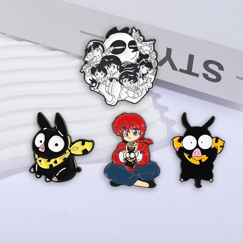 2-8pcs/set Japanese Anime Novel Maomao Enamel Pin Comedy Ugly Women Flork Nurse Sausage Dog Panda Pig Tabby Cat Brooch Bag Badge image 5
