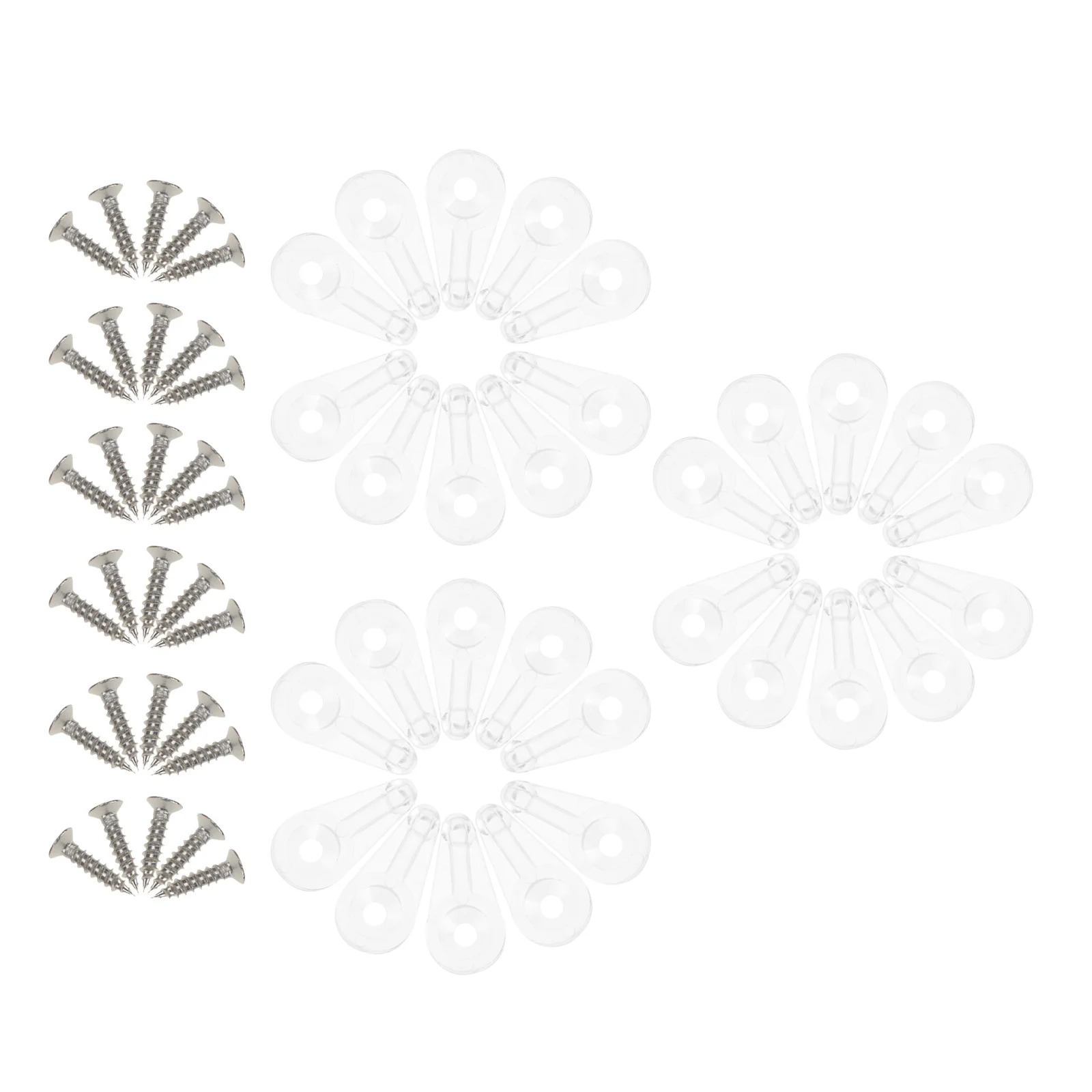 

30Pcs Fixing Clips Mirror Transparent Strong Hold for Glass Lens Assembly Wardrobe Cabinet Bookcase Embedded Mounting Hardware