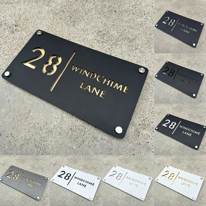 Customized Logos Outdoor House Number Plates Personalized Home Address Names Hotel Logos Apartment Logos 3D Acrylic Laser-Cut Wa