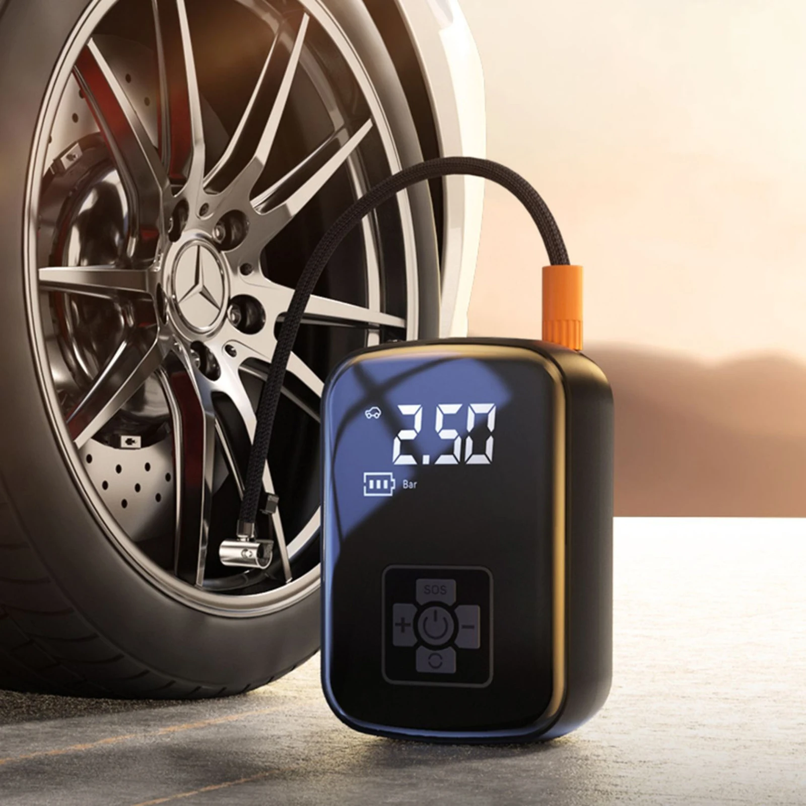 Portable Car Electric Air Compressor Tire Inflator for Car Motorcycles Corded Wireless Car Tire Inflator Car Inflatable Pump