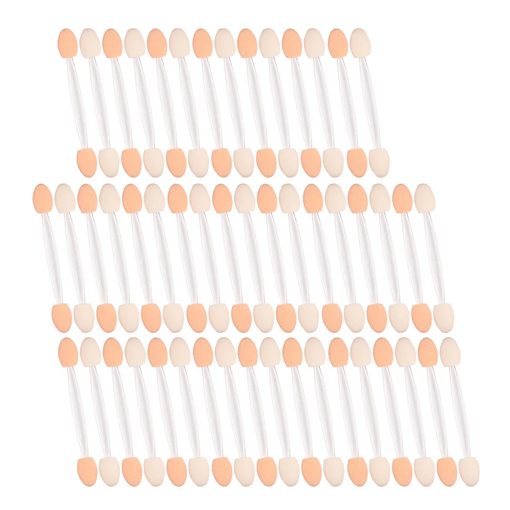 50 pz Dual-End Usa E Getta Ombretto Applicatori Ovale In Lattice Spugna Pennello Per Trucco Ombretto Applicatore Bastoni Portatili