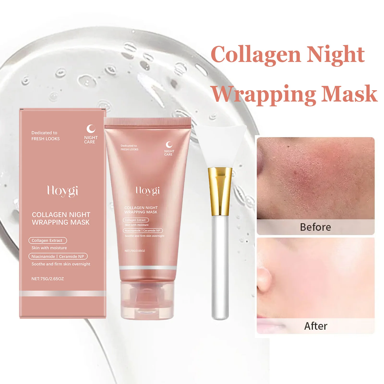 

Collagen Peel Off Mask Night Wrapping Hydrating Firming Brightening Elasticity Care Cleansing Face Skin Care Beauty Facial Mask