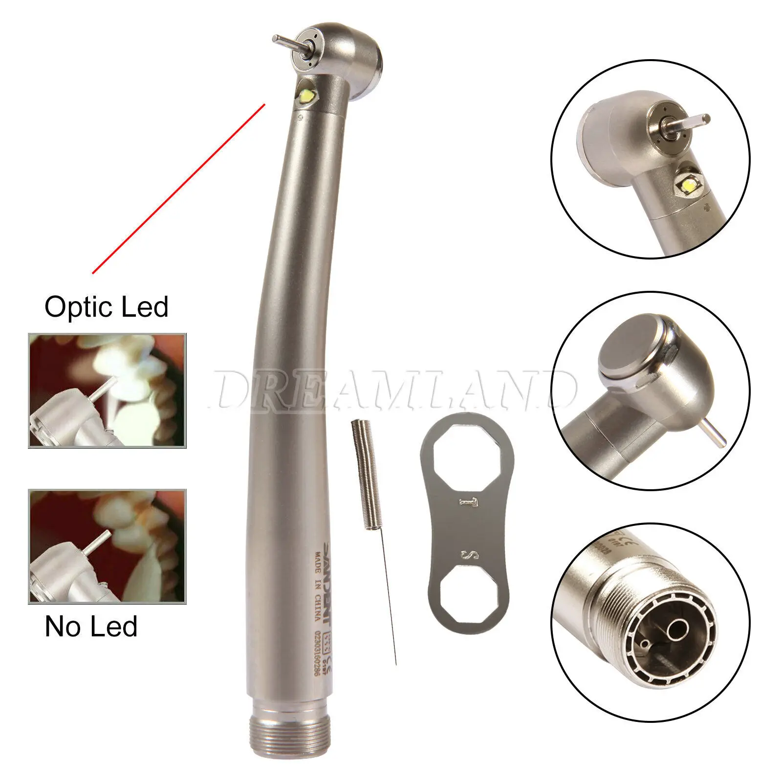 

NSK/Kavo Type Dental Fiber Optic LED E-generator high speed handpiece Internal Triple Spray Turbine 2 HOLE