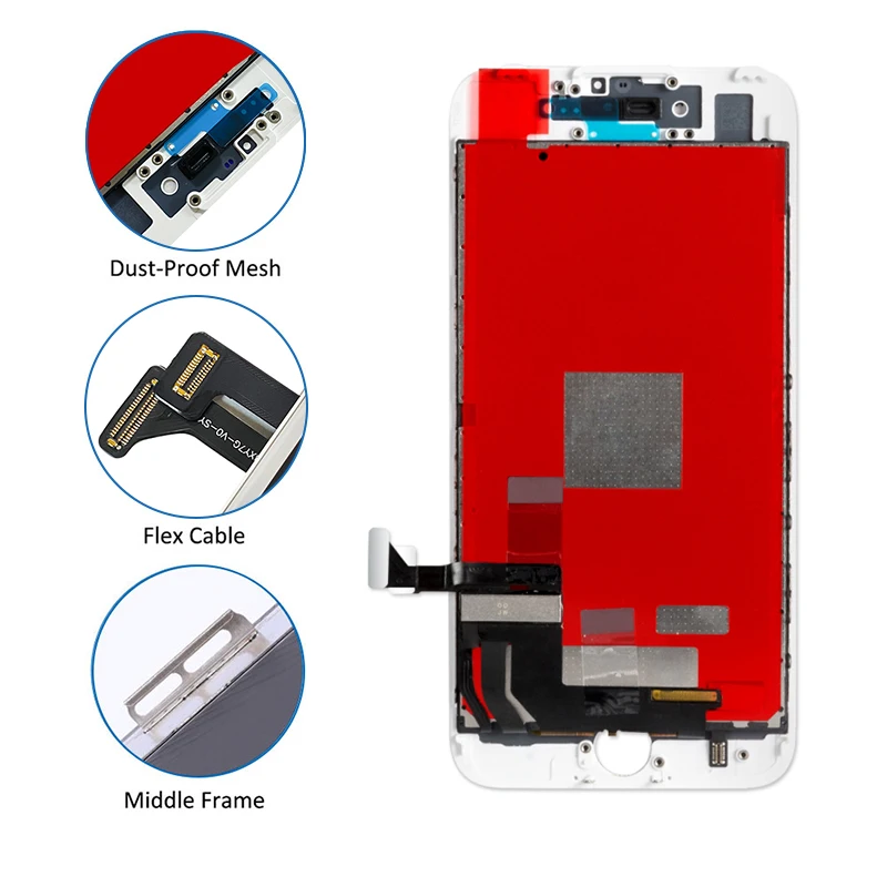 Pantalla LCD Ecran para iPhone 5 SE 2016 SE2, montaje de digitalizador de repuesto, sin píxeles muertos, para 6, 6 S, 7, 8 Plus