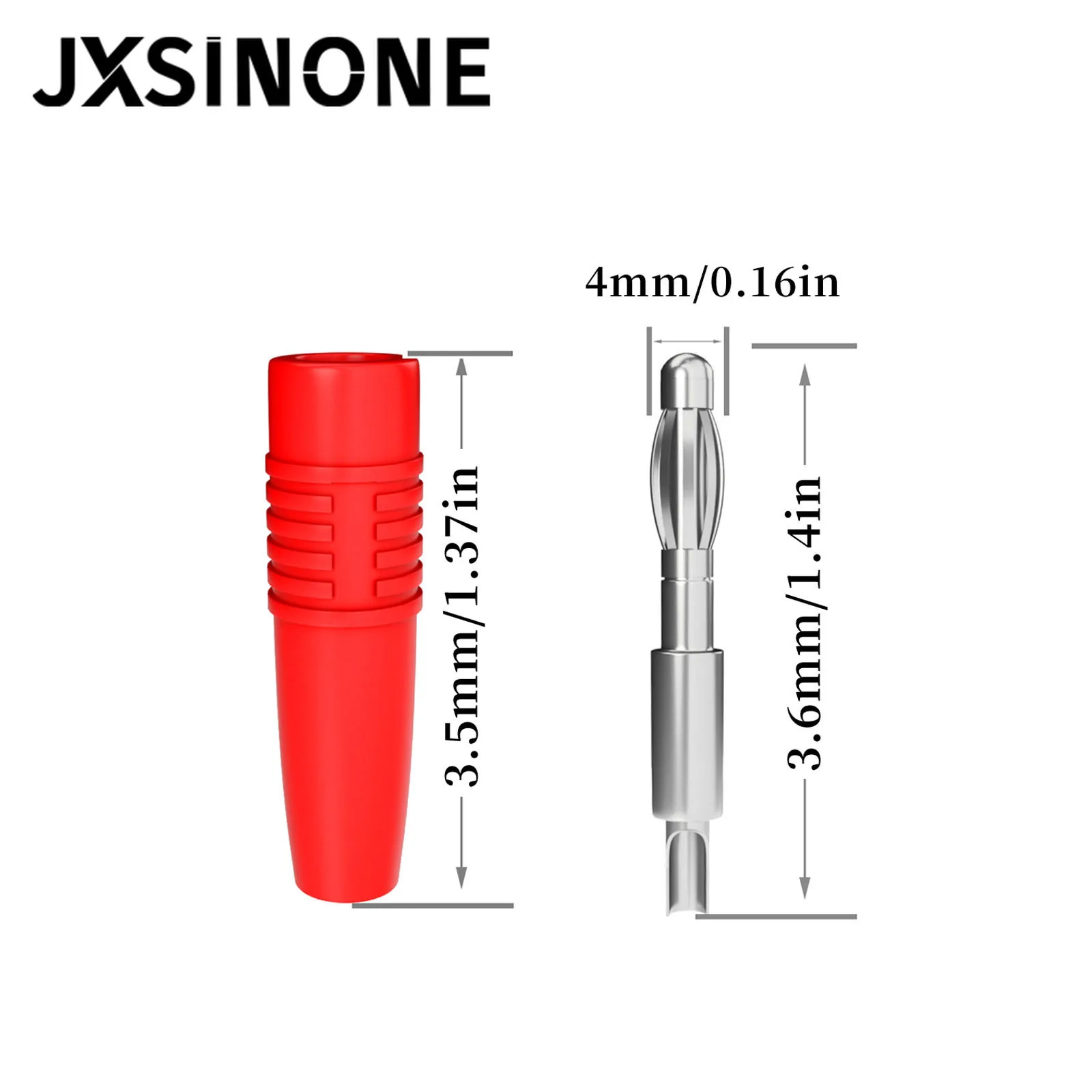 JXSINONE 10PCS 25A 4mm Banana Plug High Current Connectors Nickel-plated Copper Pin for Speaker Wire/Electrical DIY Multimeter