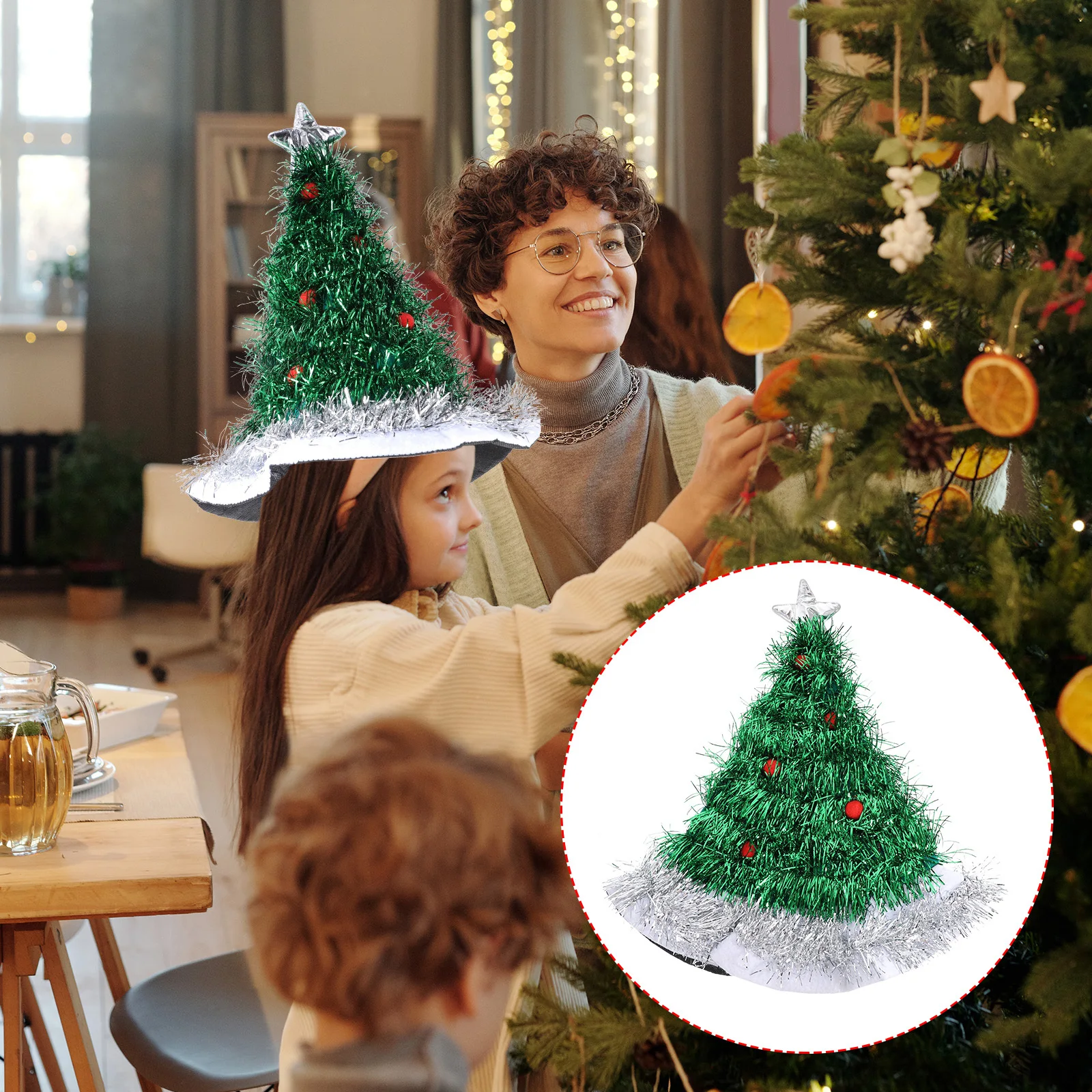 

Christmas Tree Hat Xmas Tree Caps Party Favors Christmas Cosplay Headwear Ugly Sweater Party Decor Adult Costume Accessory